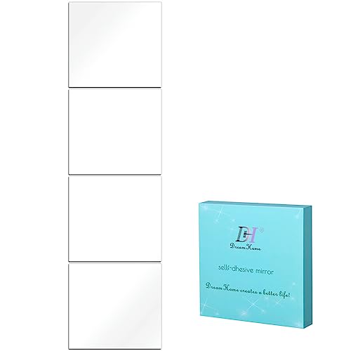 DH Full Length Mirror Tile-8Inch 4PCS: Creative and Convenient Home Mirrors