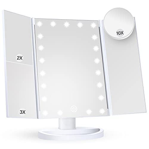 LED Makeup Mirror with Magnification - Portable and Versatile