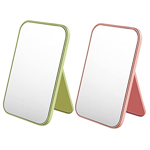 Foldable Tabletop Makeup Mirror, Portable Small with Stand