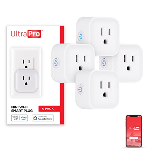 UltraPro Smart Plug WiFi Outlet, Smart Switch, Works With Alexa & Google Home, No Hub Required