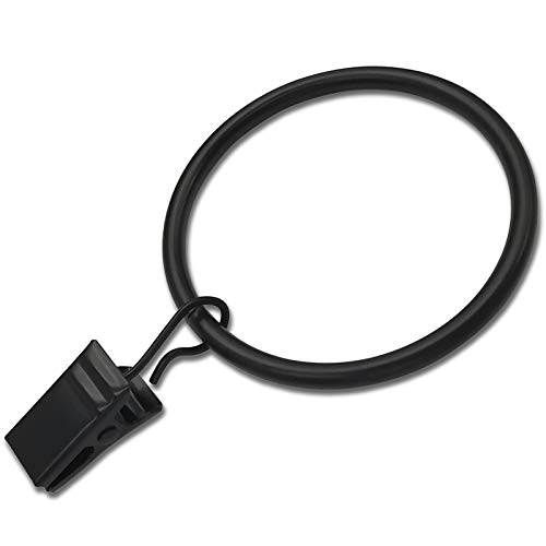 Versatile and Durable Curtain Rings with Clips: WeeksEight 20 Pack Black
