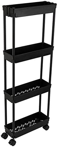 Slim Storage Cart with Adjustable Shelves for Home Organization