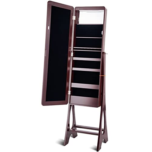 Giantex LED Jewelry Armoire Cabinet with Full Length Mirror
