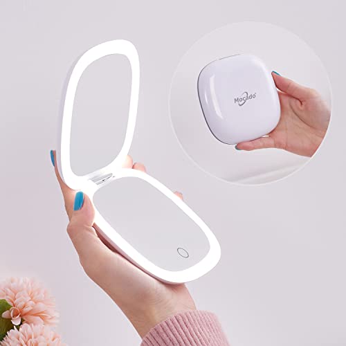 Travel Makeup Mirror with LED Lights - 4 inch