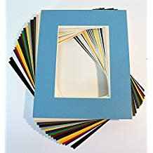 Mixed Colors 5x7 Picture Mats Matting with White Core Bevel Cut