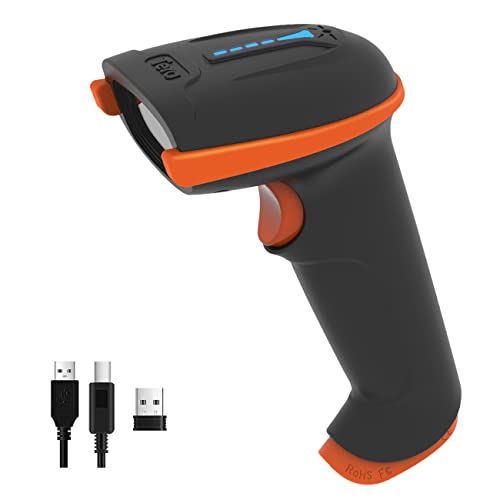 Wireless 1D Laser Cordless Barcode Reader with Battery Level Indicator