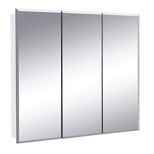 30.4x30.1 Mirrored Tri-View Bathroom Medicine Cabinet