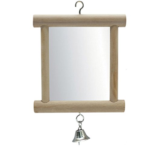 Interactive Bird Mirror with Bell for Feathered Friends
