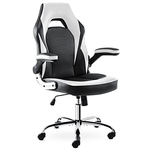 Ergonomic Gaming Chair with Flip-up Armrest and Height Adjustable Desk