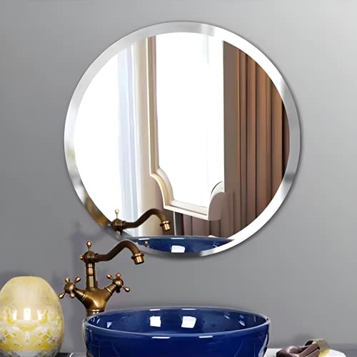 Beveled Circular Mirror/Frameless Bathroom Mirror