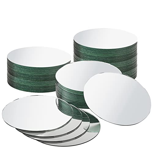 Round Glass Mirror Tiles - Set of 30