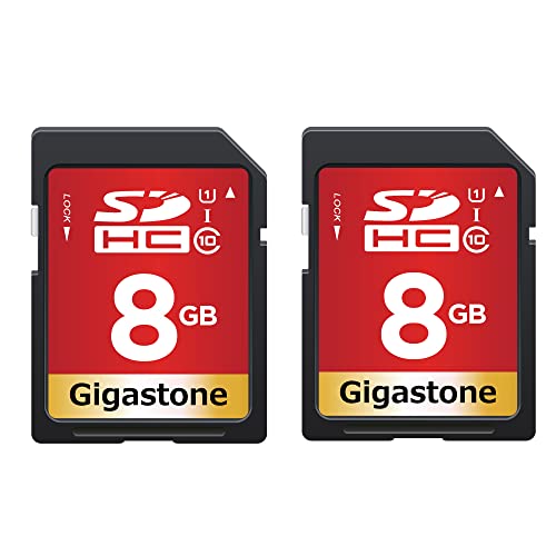 Gigastone 8GB SD Card 2-Pack UHS-I U1 Class 10 SDHC Memory Card for Full HD Videos