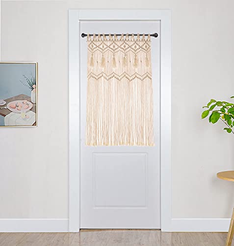 Handmade Macrame Side Window Curtain with Tassels