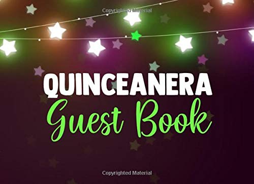 Quinceanera Guest Book: Message Registry Book with String Light Cover