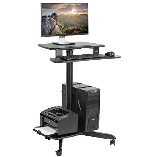 VIVO Dual Tier Sit to Stand Computer Workstation
