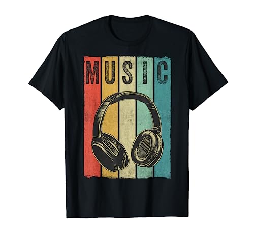 Retro Headphones T-Shirt for Music Lovers