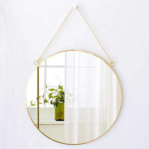 Minimalist Round Hanging Mirror for Wall Gold