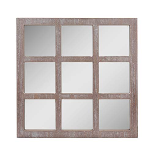 Rustic Window Pane Hanging Wall Mirror