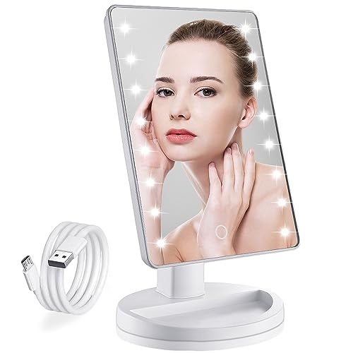 Dimmable Lighted Makeup Mirror with Storage Tray: A Teenage Girl's Dream