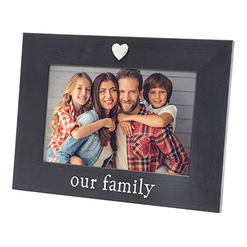 MIMOSA MOMENTS Silver Heart Black Picture Frame