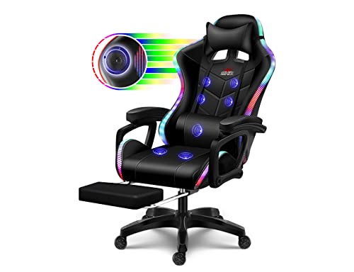 Pro Gaming Chair with LED Lights and Speakers