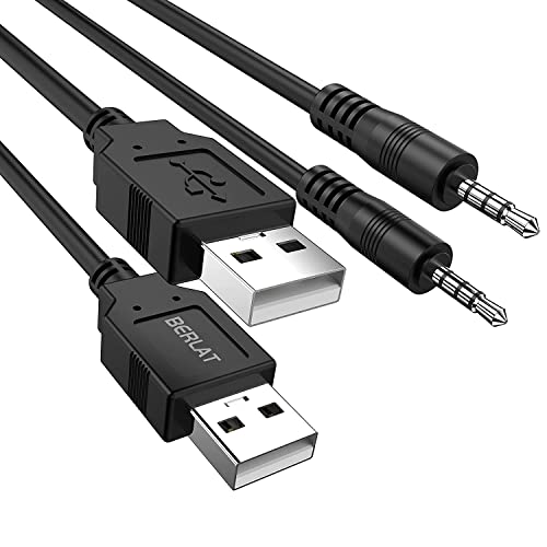 BERLAT USB to 3.5mm Audio Jack Adapter Cable