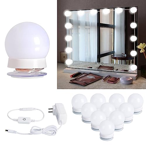 LED Vanity Mirror Lights Kit - 10 Dimmable Light Bulbs