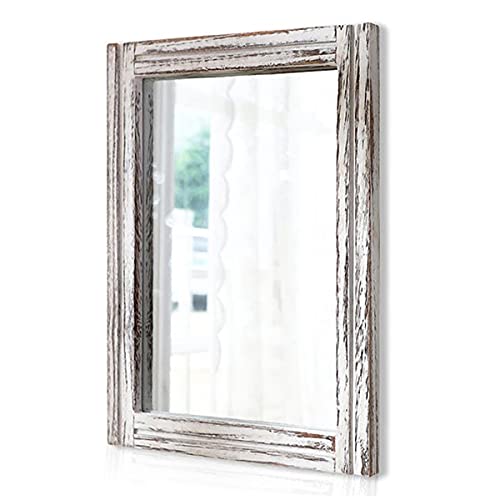 AAZZKANG Wood Mirror with Frame