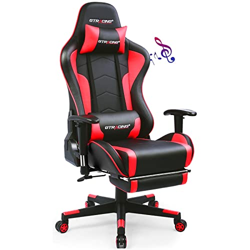 GTRACING Gaming Chair with Footrest Speakers