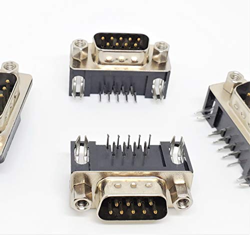DB9 Male 9-Pin Right Angle PCB Mount Connector