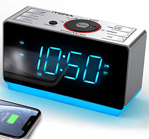 iTOMA CKS708 Alarm Clock Radio with Bluetooth Speaker