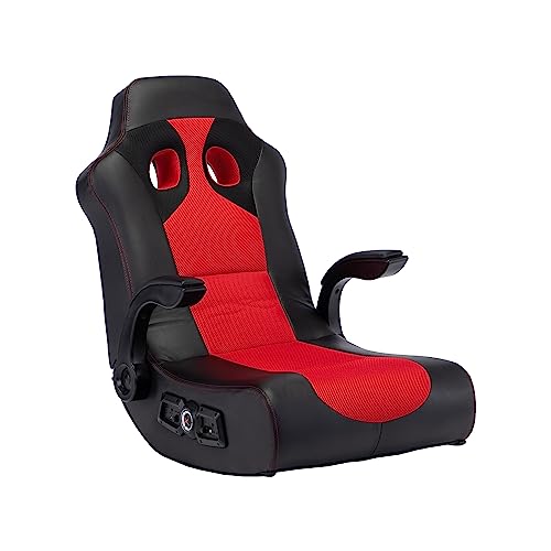 Vibe 2.1 Floor Rocker Chair - Video Gaming Chair with Bluetooth and Vibration Motors - Black/Red