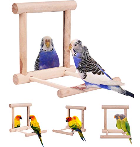 Bird Toy for Parrot Parakeets Conures Cage Swing Wooden Toy