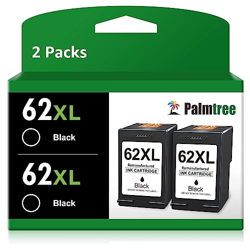 62XL Ink Cartridges Black Replacement for HP 62XL