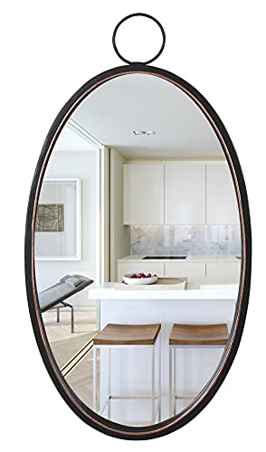 Black Oval Wall Mirror