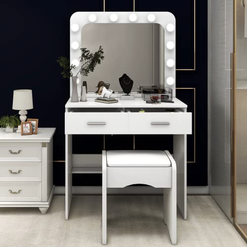 Makeup Vanity with Lights and Mirror