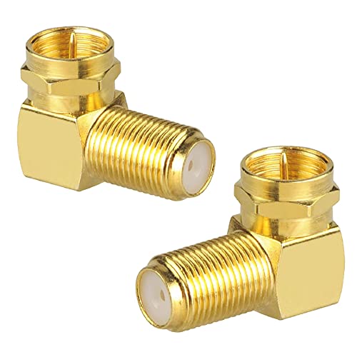 2 Pack F Type Coaxial Cable Right Angle Connector