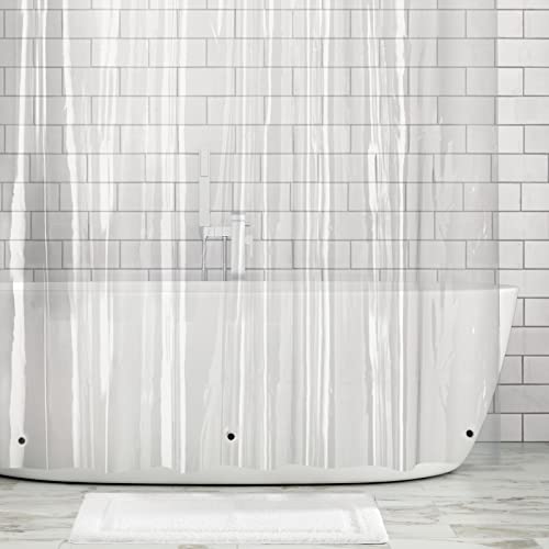 mDesign Waterproof Vinyl Shower Curtain Liner - 72" x 72" - Clear
