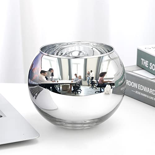 SNDEC Desk Decor - Stylish Glass Mirror and Versatile Utensil Crock