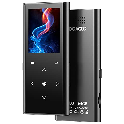 ZOOAOXO 64GB MP3 Player with Bluetooth 5.2 and Built-in Speaker