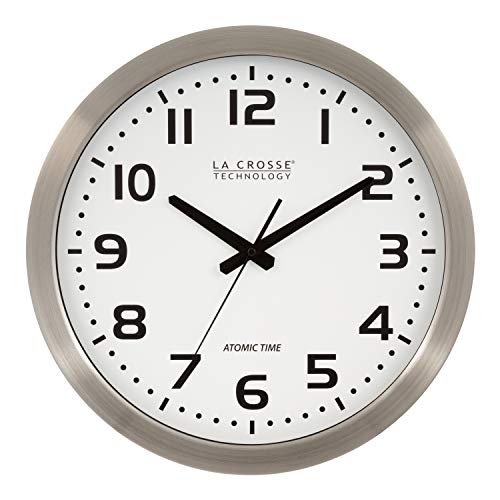 La Crosse Stainless Steel Atomic Clock-White Dial