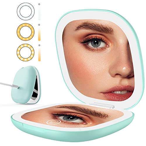 Hayousui Lighted Compact Mirror: Mini Travel Magnifying Mirrors