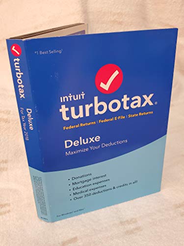 Turbotax 2018 Deluxe Federal Plus State Tax Software