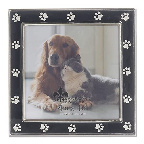 Silver Metal and Black Enamel Picture Frame