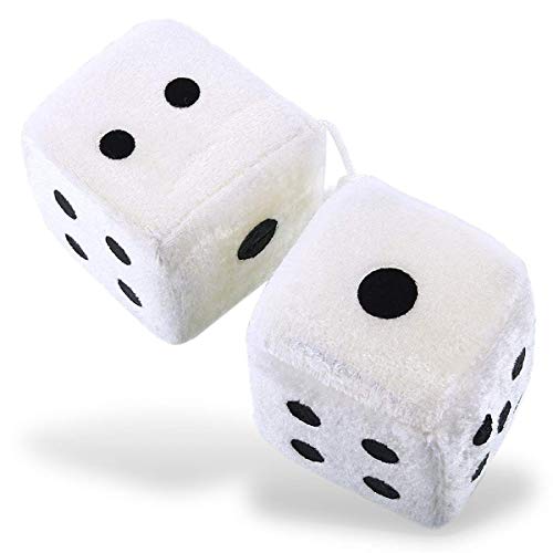 Black and White Mirror Fuzzy Dice