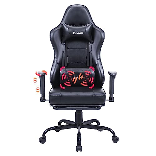 VON RACER Massage Gaming Chair with Footrest