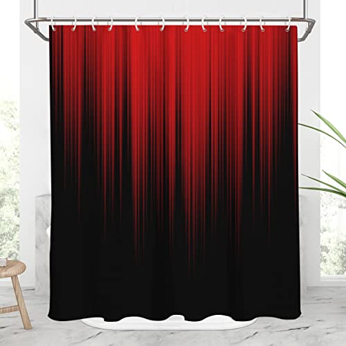 Red and Black Shower Curtain