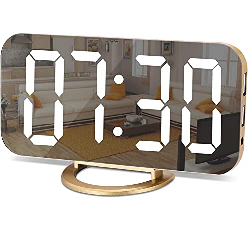 SZELAM Digital Alarm Clock with Mirror Display