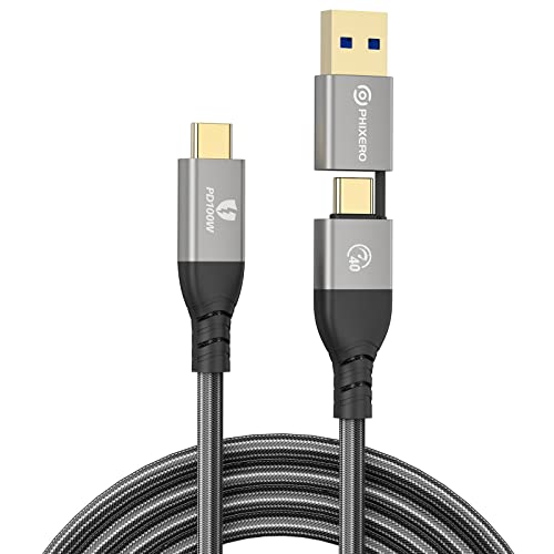 PHIXERO USB 4 Cable - Thunderbolt 4 Compatible Cable for Fast Data Transfer, 8K Video, and 100W Charging
