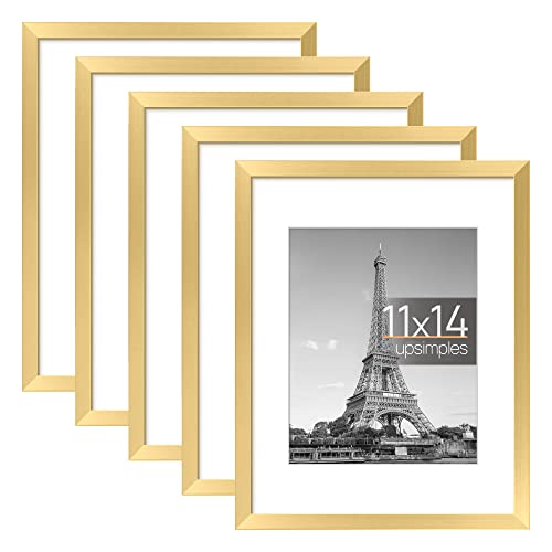 upsimples 11x14 Picture Frame Set of 5 - Gold
